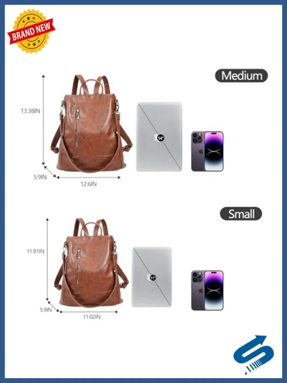PU Leather Anti-theft Convertible Backpack Purse for Women Travel